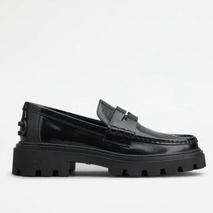 Tod's Women's Gomma Pesante Leather Lug-Sole Penny Loafers